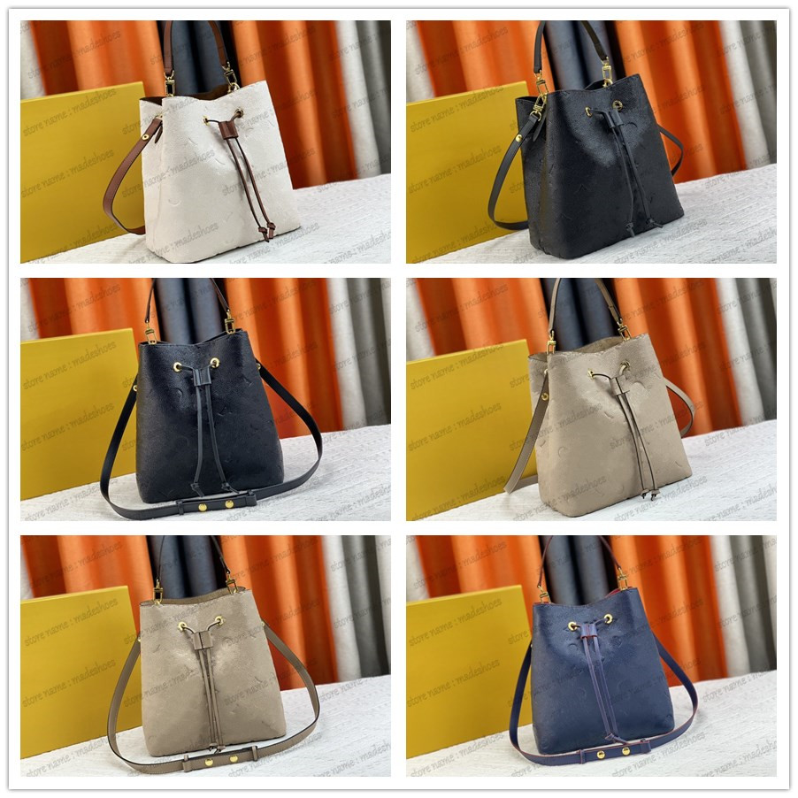 

NEONOE Embossed Drawstring Tote Bucket Bags NEO NOE Nano Luxurys Handle bags Leather Monograms Shoulder Crossbody Bag M45256 M45306 M44022