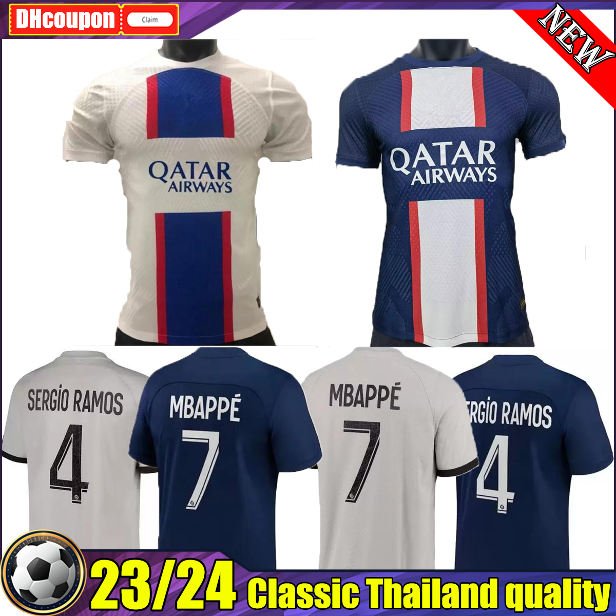 

MBAPPE 21 22 23 Paris SERGIO soccer jerseys RAMOS DI MARIA DRAXLER football shirt 2021 2022 2023 MARQUINHOS VERRATTI Men Maillots PSgS tight adult player version, 11