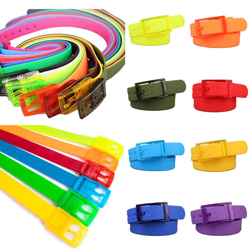 

Belts 2023Design Luxury Belt Women Candy Color Plastic Silicone Rubber Waistband Buckle Pins Summer Skinny Waist Jeans BeltBelts, Black