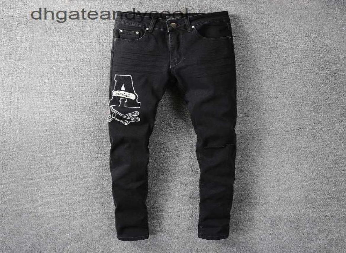 

top Jeans Amirsy designer Jean mens pant 2023 men039s wear Korean high street fashion men039s embroidery good version micro 7494924, Black