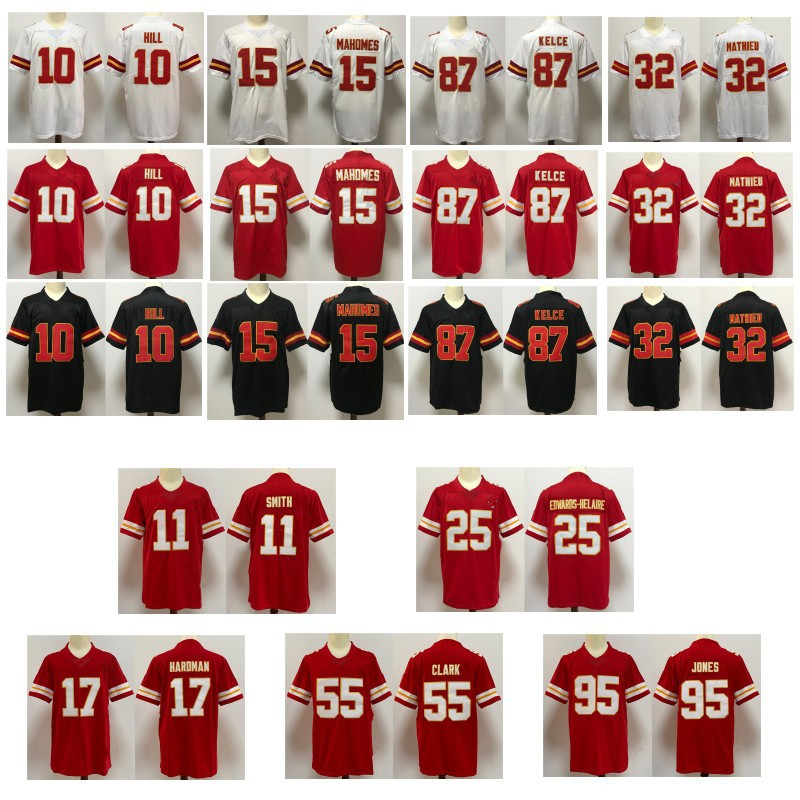 

15 Patrick Mahomes Chiefes Football Jerseys Travis Kelce Kansases City Kadarius Toney Nick Bolton JuJu Smith-Schuster Chris Jones Jaylen Watson Bryan Cook George, Red youth+patch