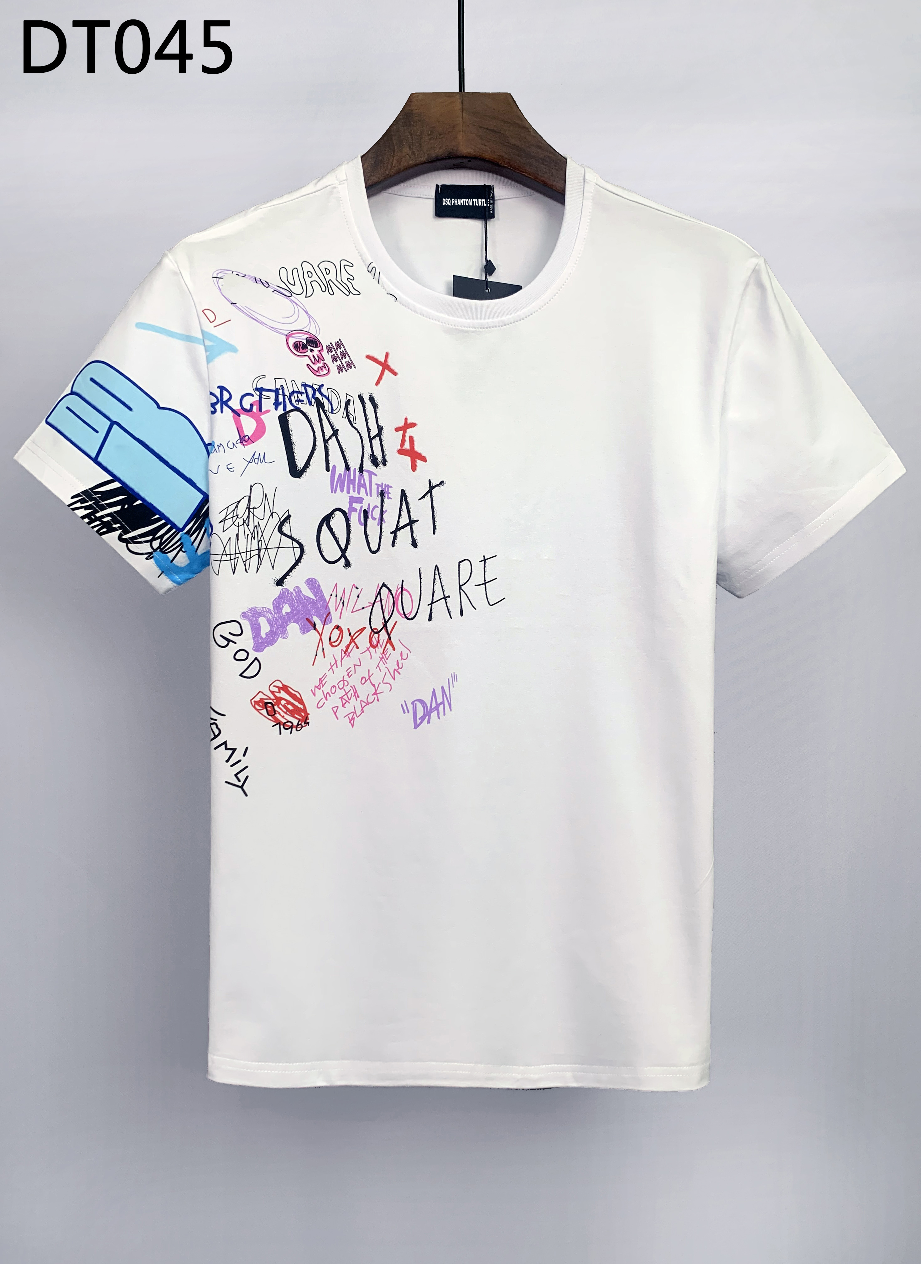 

DSQ PHANTOM TURTLE Men's T-Shirts Mens Designer T Shirts Black White Back Cool T-shirt Men Summer Fashion Casual Street T-shirt Tops Plus Size M-XXXL 6842