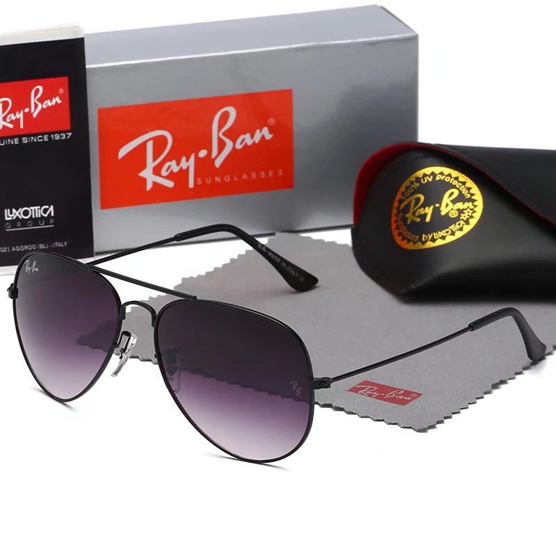 

Men's aviator luxury brand sunglasses Ray bans Men's and women's classic sunglasses with box