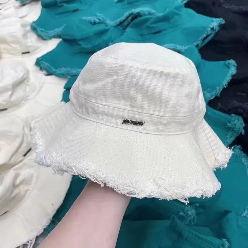 

NEW Sun hat 2023 Summer Wide Brim Hats Jacquemu Le Bob Artichaut Women Bucket hat Beanie Skull Caps, White2