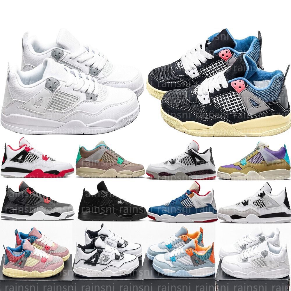 

kids shoes 4s baby boys girls childrens boys shoes athletics outdoor basketball sports new color youth size 28-35 b9jb#, No box