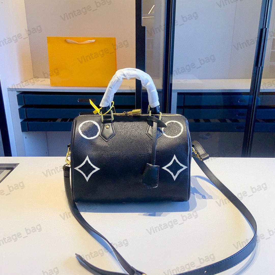 

Speedy Bandouliere 25 Handbag Women Boston Bag Pochette Monograms Embossed Padlock Hardware Designer Handle Crossbody Shoulder Bags Adjustable Strap M58947