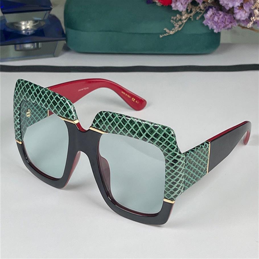

Fashion designer sunglasses for women 0484 square oversized snakeskin frame glasses Avant-garde elegant style Top quality Anti-Ult296E