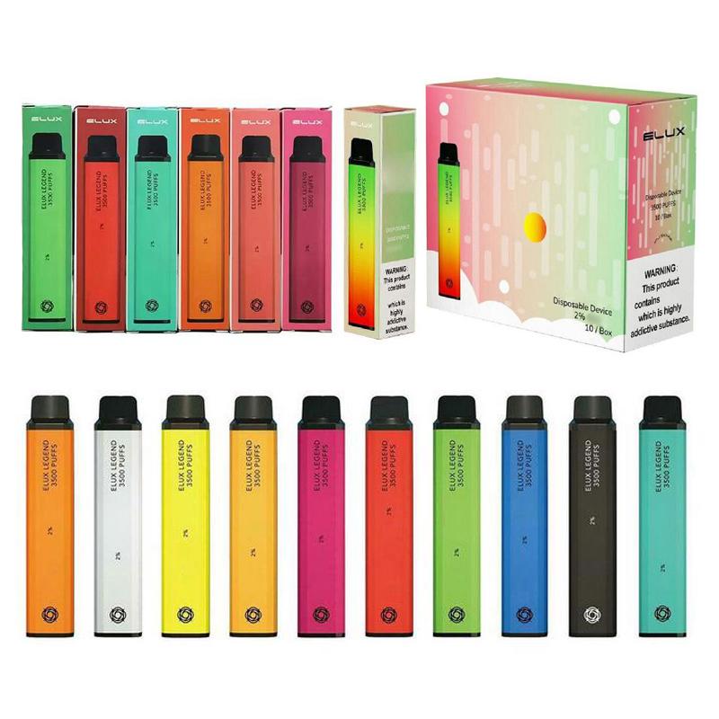 

Elux Legend 3500Puffs E Cigarettes Disposable Vape Pen 1500mAh Battery Vaporizer Stick Vapor 10ml Pre Filled Cartridge Device PK INFINITY Bang XXL BC5000
