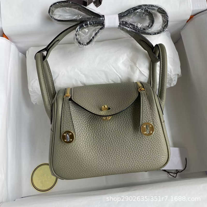 

Designer Original Luxury TC Bags cow leather wax thread hand-stitched Mini Lindys bag portable one-shoulder cross-body women's K6MG, Gold brown mini - pure hand wax thread