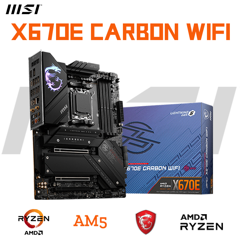 MSI MPG X670E CARBON WIFI AMD X670 DDR5 Socket AM5 WiFi6 ATX Computer Hardware &amp Software Motherboard-image-848705578