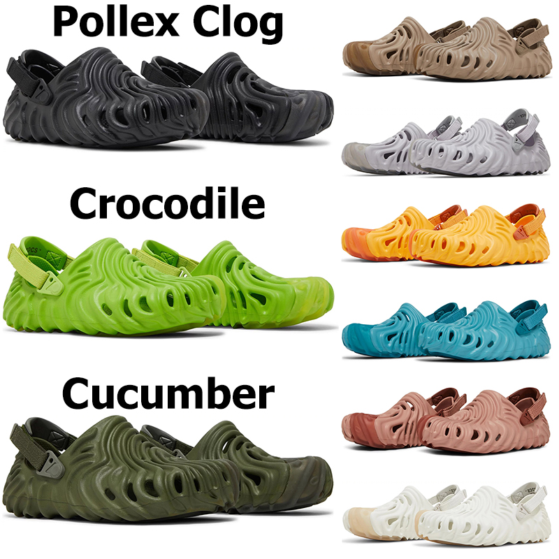 

designer croc pollex clogs men women sandals slippers slides Slip-on Crocodile Cucumber summer beach mens casual outdoor shoes