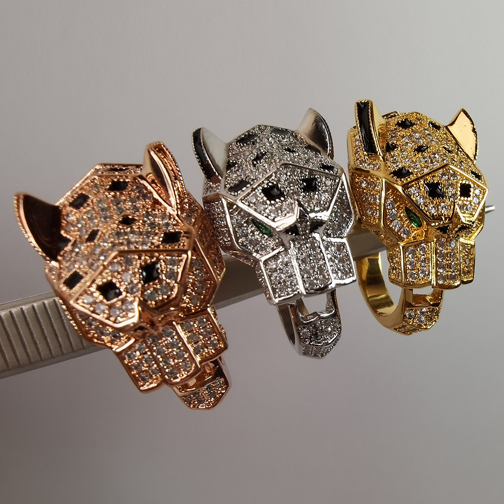 

Panthere BIG ring for woman designer for man Emerald glasses Gold plated 18K T0P quality highest counter quality classic style exquisite gift 010