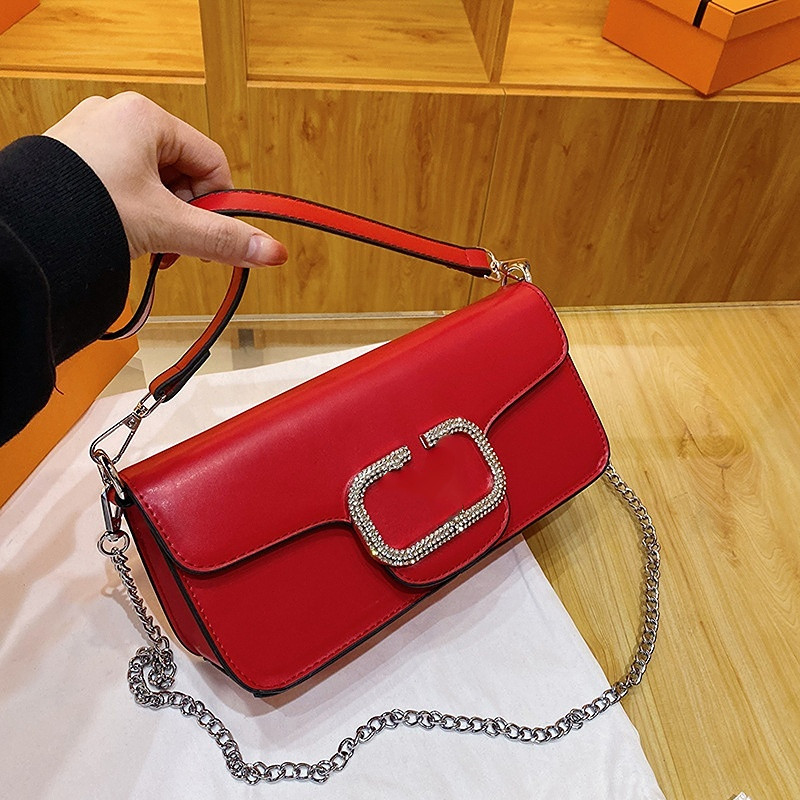 

New Designer Leather Handbag Chain Bag Women Luxury Fashion Designers Bags Female Vale Letters Classic Girl Handbags, White