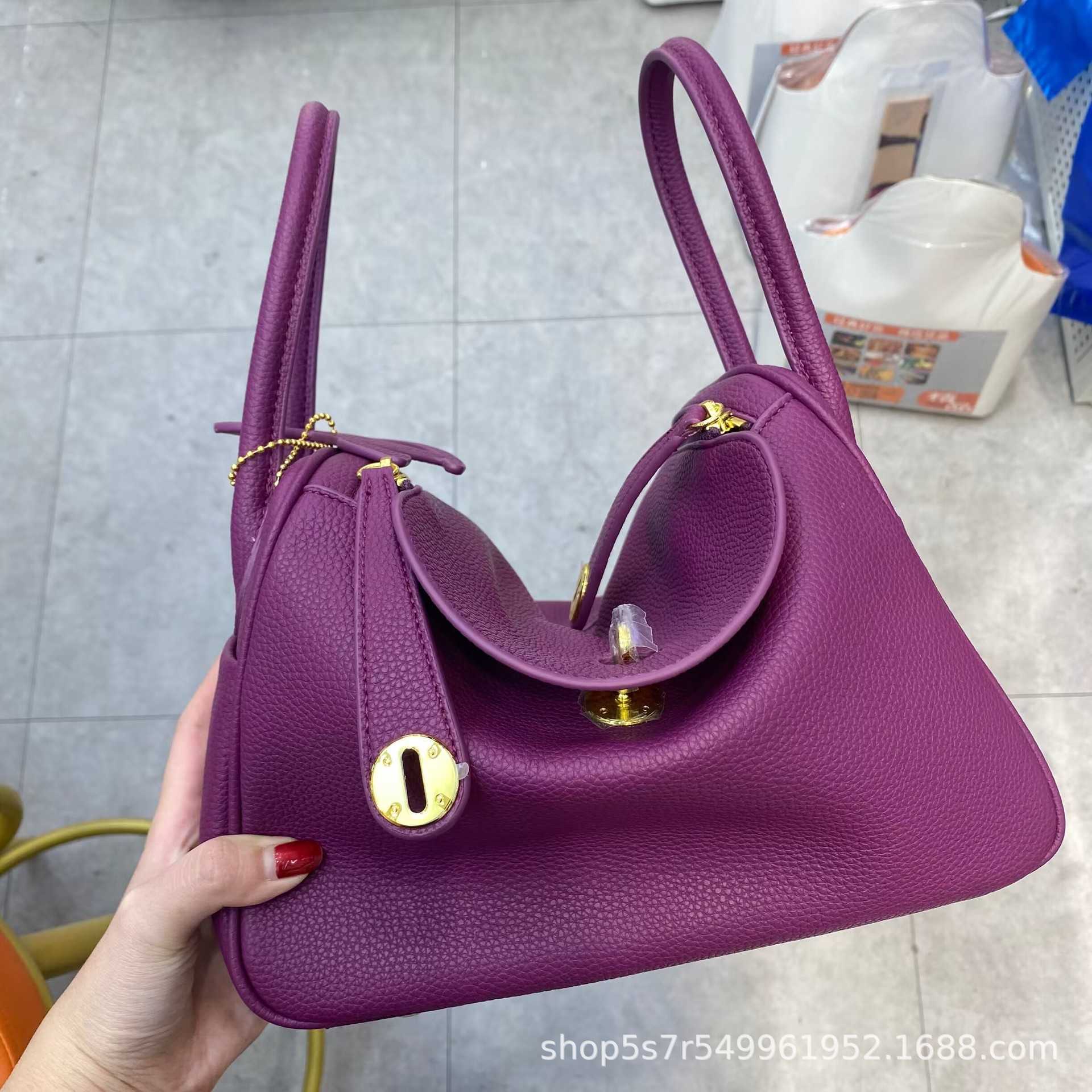 

Bags Original Designer Double-shoulder Brand doctor Bao Lindi bag soft cowhide lychee pattern portable one-shoulder cross-body versatile emb 4 YW5Y, 16 gold brown