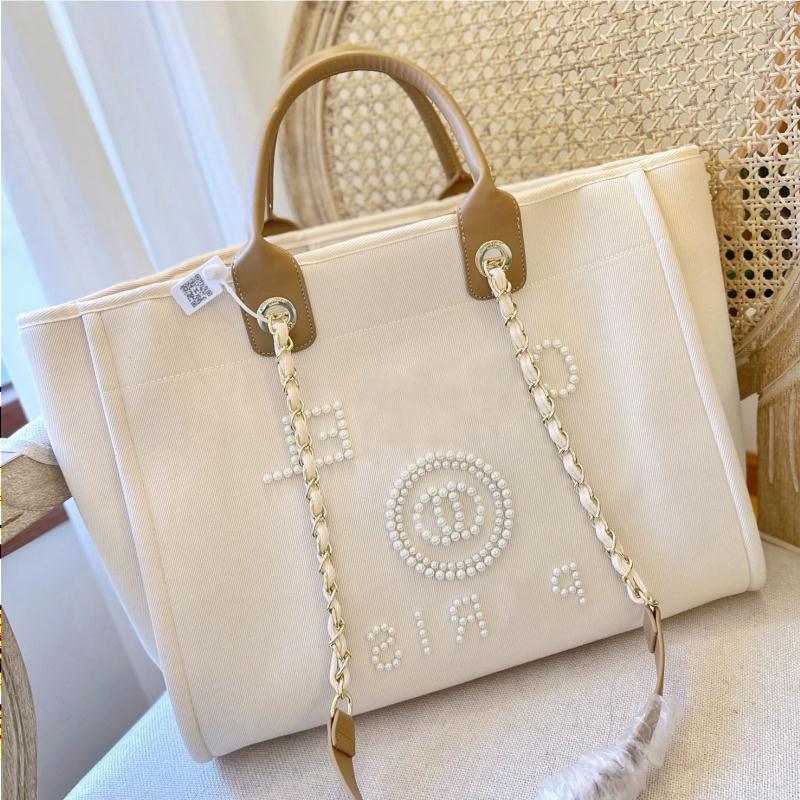 

Totes Designer bags Handbags Tote bag channel Chain Bagss Beach Women Luxury Fashion Knitting Purse Shoulder Large capacity Canvas Shop Irhn, #20 black logo