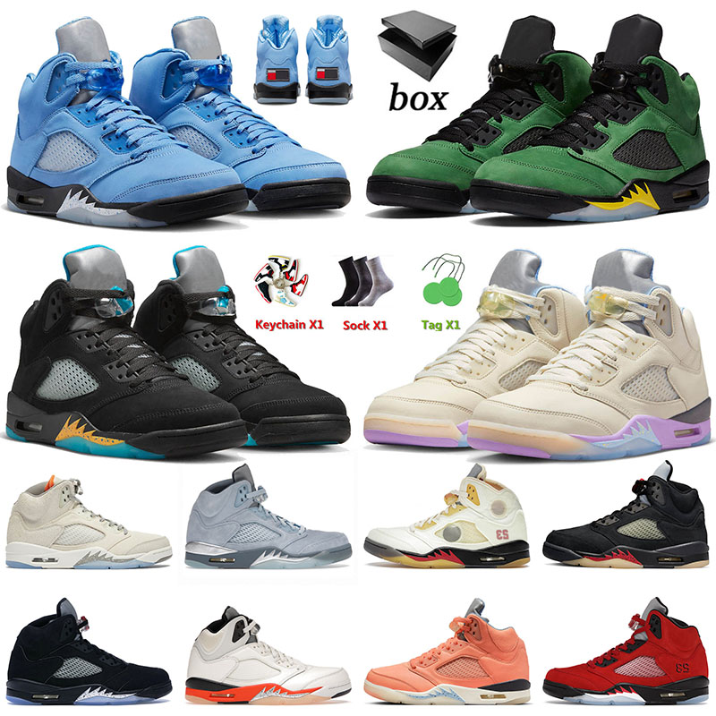 

With Box Unc 5 5s Basketball Shoes V Top Jumpman SE Oregon Aqua Sail Off Noir Low Expression Black Muslin What The Mens Women Trainers Sneakers, C24 prfc 40-47