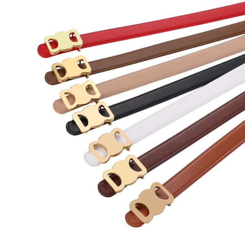 

Fashion Leather Belt Design for Man Woman Special Style Belts Genuine Buckle 7 Colors Accessories Length 100CM, Multi