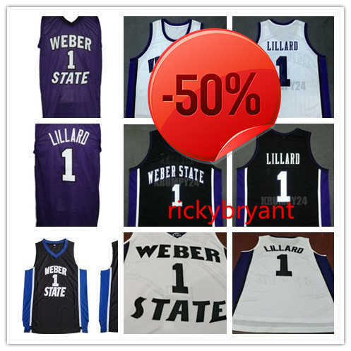 

college Weber State Wildcats Basketball Jersey Damian 1 Lillard jersey throwback Stitched embroidery custom made big size S-5XL, Army green