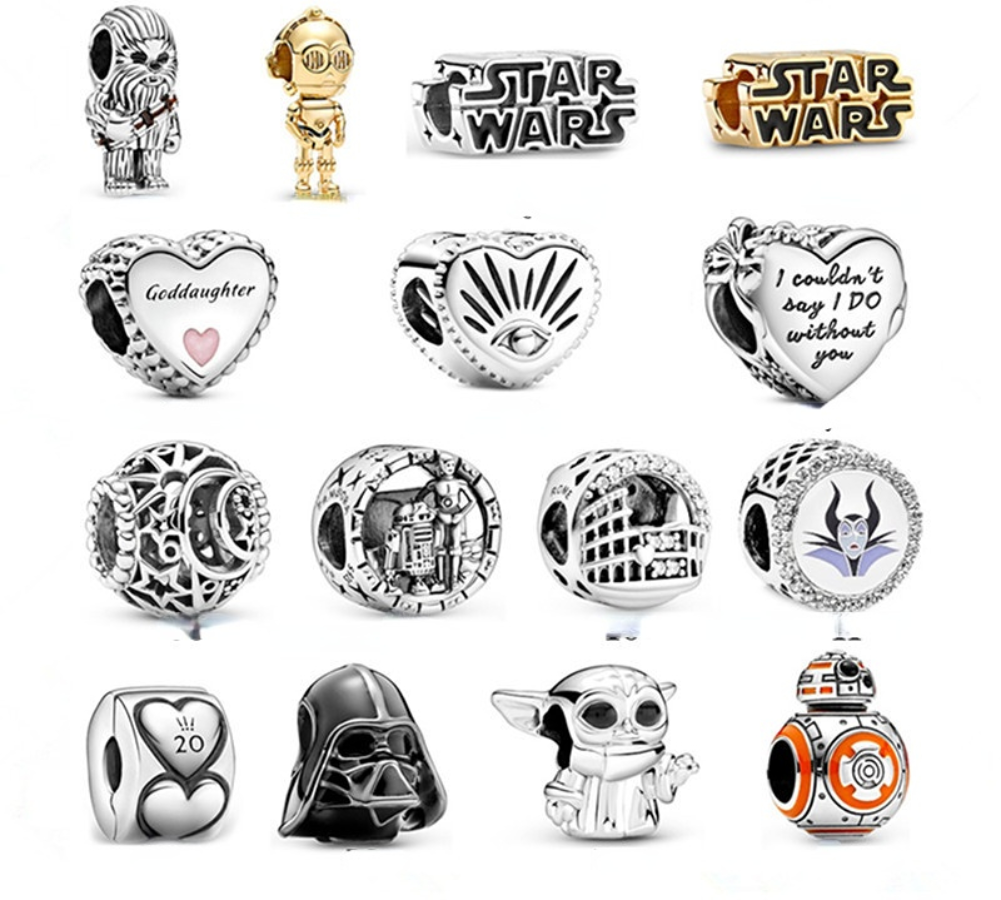 

925 Pounds Silver New Fashion Charm for Pandora 2023 Star Series Black Warrior Fixed Clip Pendant Pendant Beads