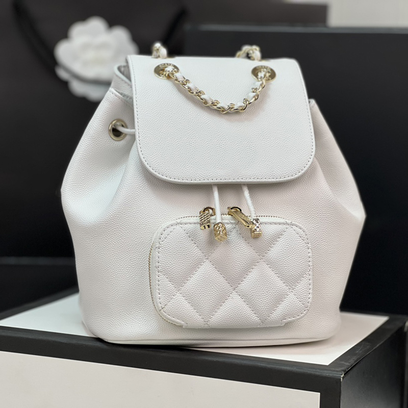 

10A Mirror quality Calfskin 22 Designer Small Backpacks Genuine leather School Bags Luxury Shoulder Bag With Box C271