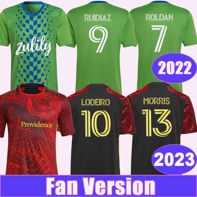 

2023 Seattle Sounders ROLDAN Men Soccer Jerseys 2022 RUIDIAZ LODEIRO MONTERO MORRIS Home Green Away Red Shirt Short Sleeves Adult Uniforms, Qm130136 2023 away no patch