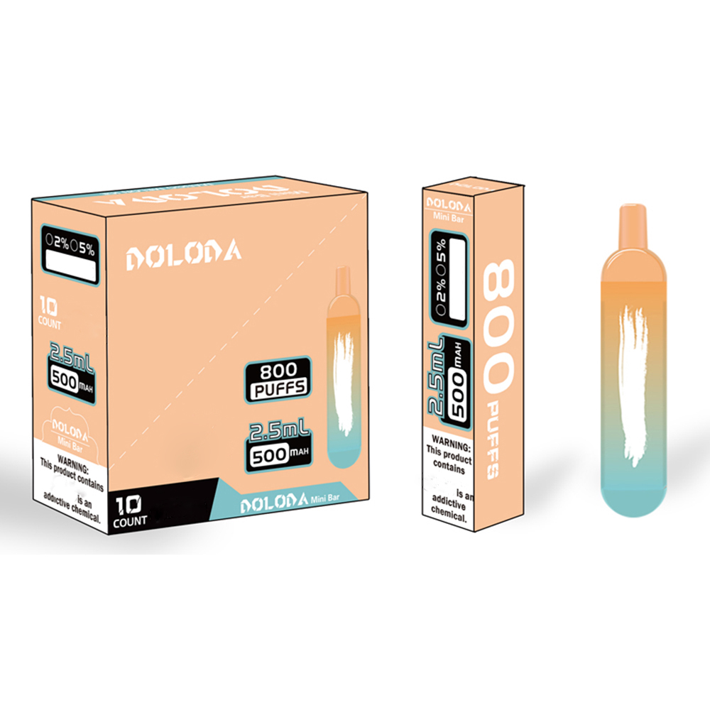 

100% Original E Cigarette Disposable Vape 800 Puffs DOLODA Mini Bar 2.5ml Prefilled Oil Pod Device with 500mAh Battery Portable Vaporizer Pen