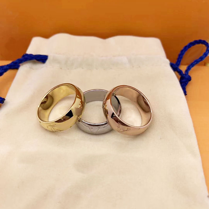 

Luxurys Designers Ring Printed Rings For Women Men's Fashion Ring Classic Lettering Top Level Engagement Commitment Jewelry Ladies Gift