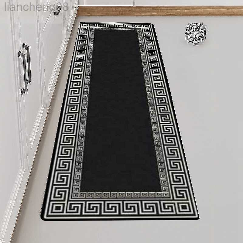 

Carpets Long Kitchen Mat Absorbent Kitchen Rug Anti-slip Carpet for Bedroom Entrance Doormat Bedside Area Rugs Chinese Style Mats W0310, Black kitchen mat