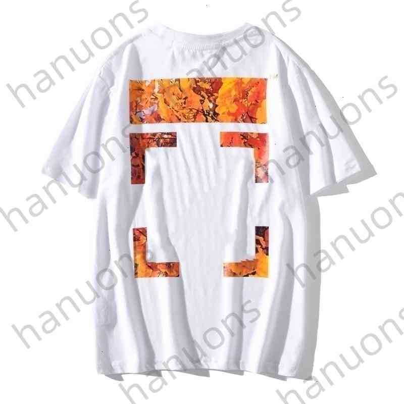 

Offs Men's T-shirts New Spring Summer Maple Leaf Arrow Stripe Printed Black White Short Sleeve T-shirt for Men and Women Letter the