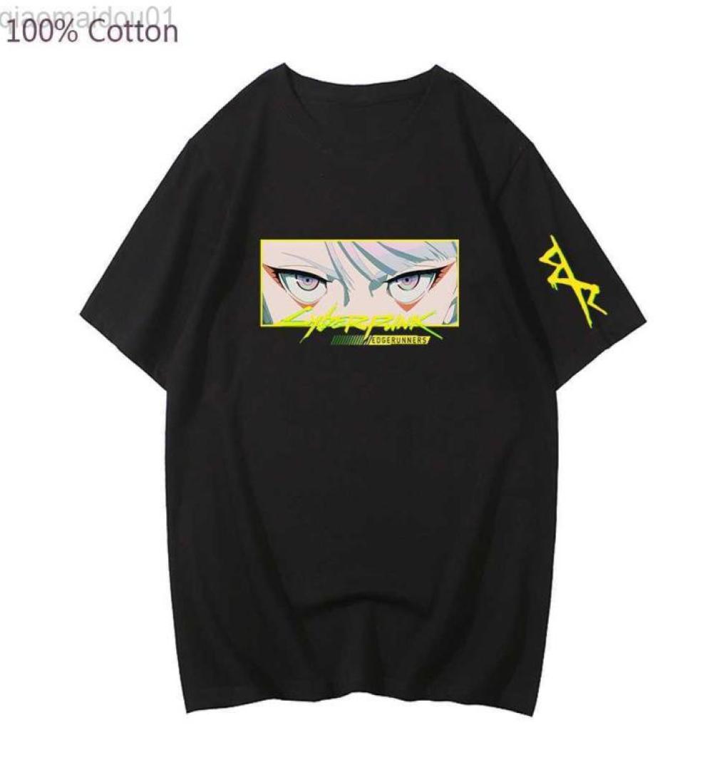 

Men039s TShirts Rebecca Lucy Cyberpunk Edgerunners Tshirt 100 Cotton Men T Shirt Gothic Harajuku Unisex Tops Hip Hop Short S9574005, White1