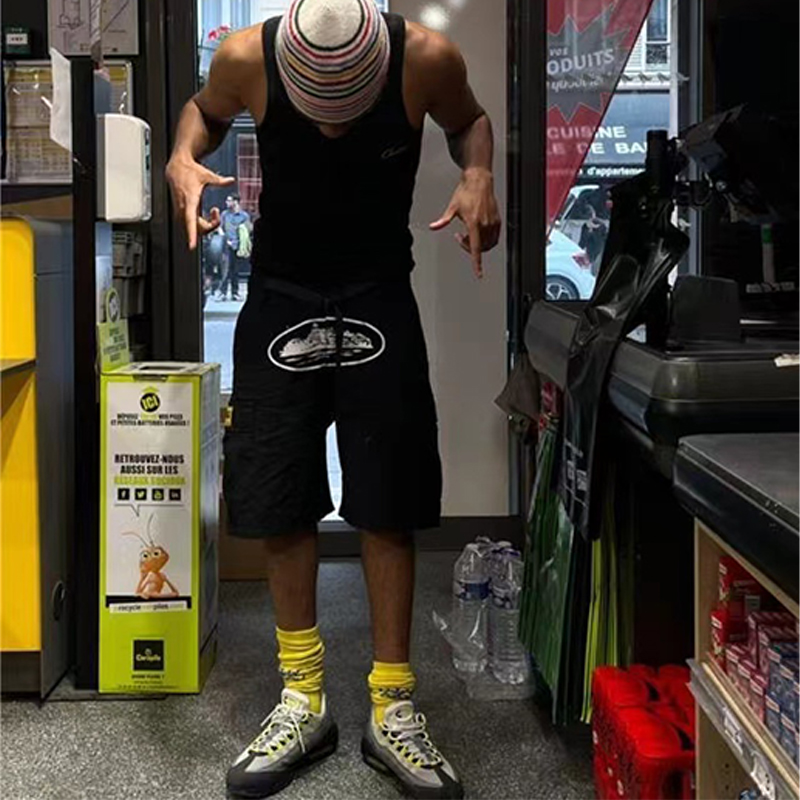 

Corto Men's Plus Size Pants crtz cargo Alcatraz Print Multi Pocket Shorts Summer Fashion Hip Hop Skateboarding US Street Loose Fit Men and Women Carpenter Shorts, Hunter green