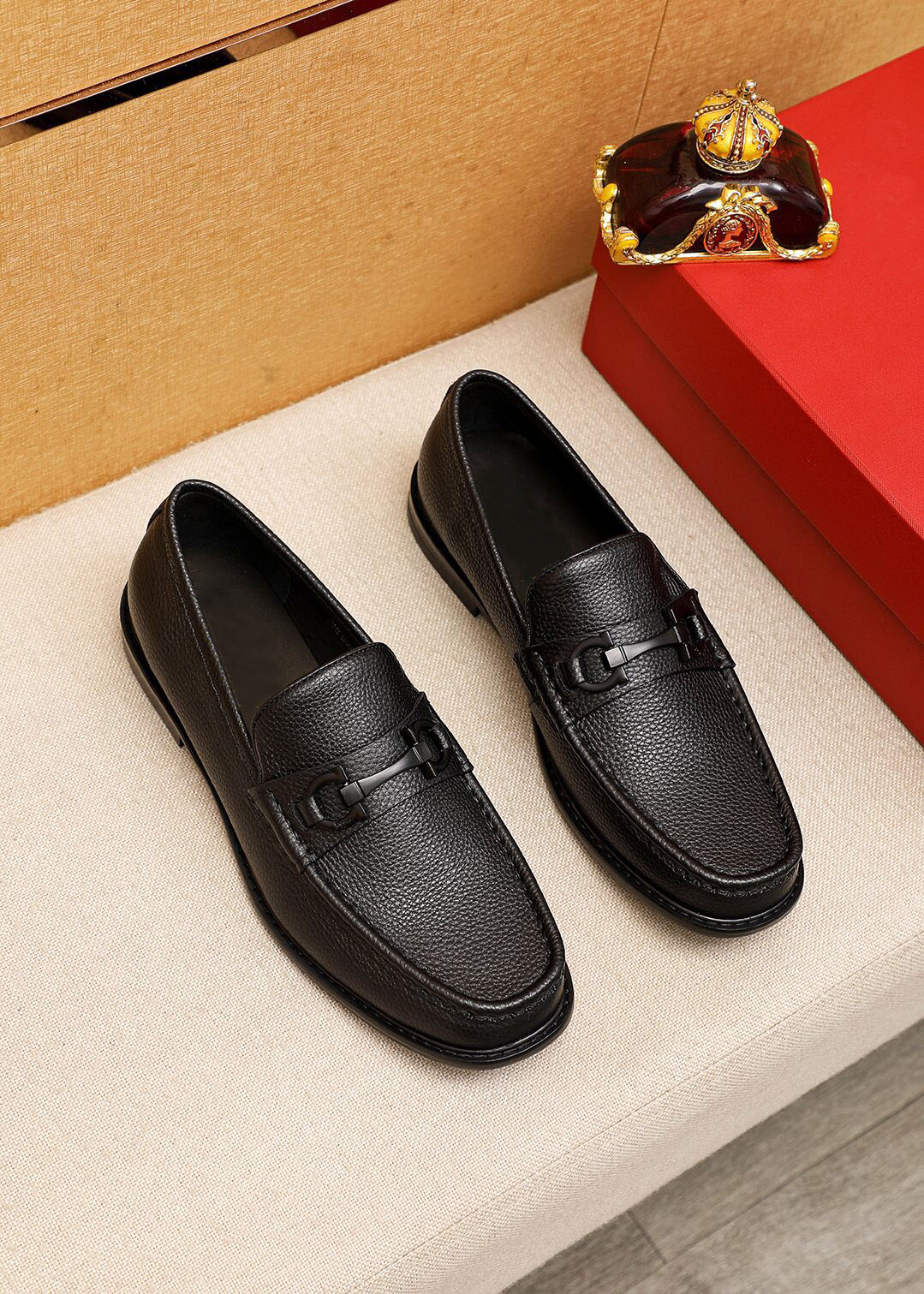 

2023 Mens Dress Shoes Brand Designer Casual Loafers Slip On Moccasins Formal Party Wedding Flats Zapatos Hombr Size 38-45, Black 2