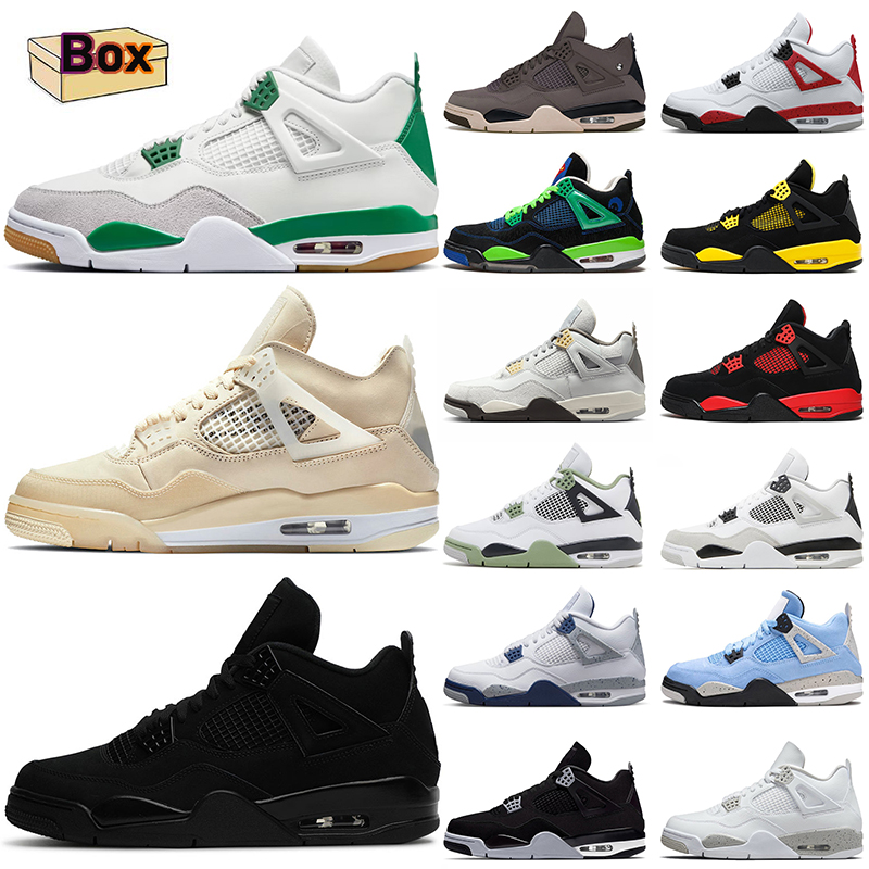 

Basketball Shoes Jumpman 4 Pine Green Black Cat 4s Red Thunder Cement Seafoam University Blue Bred Motorsports Sail White Oreo Photon Dust Mens Sports Women Sneakers, B25 sail 36-47