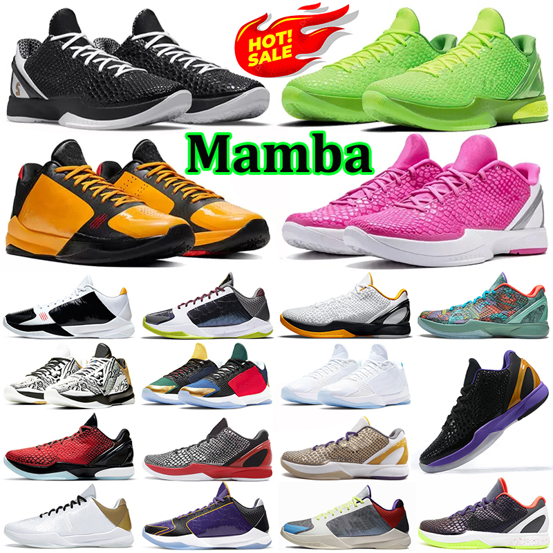 

Kobe Mamba 6 Protro Grinch Men Basketball Shoes kobes 5 Designer Sneakers Mambacita Alternate Bruce Lee Del Sol Bred Pink Black Purple Mens Outdoor Sports Trainers, 6 protro all-star
