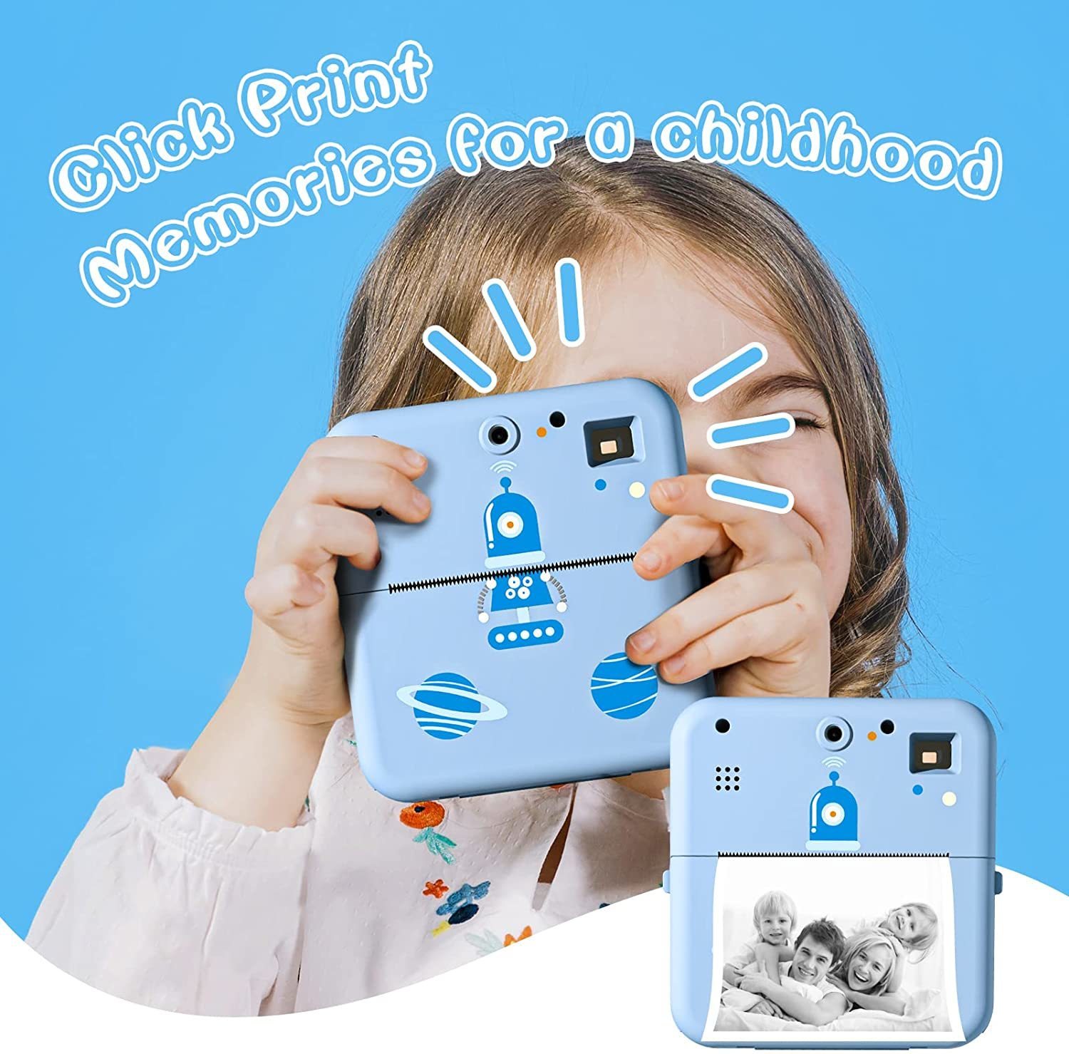 

Toy Cameras Instant Po Print Camera For Kids Thermal Label Printer Digital Toy Camera For Child Girl Birthday Gift 230309