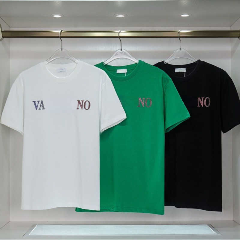 

Summer Men' Plus Size Tees Designer Vltn t Shirt 100% Cotton Printed T-shirt Classic Round Neck Short Sleeved Tee Fashion Luxury Tshirt Men, White