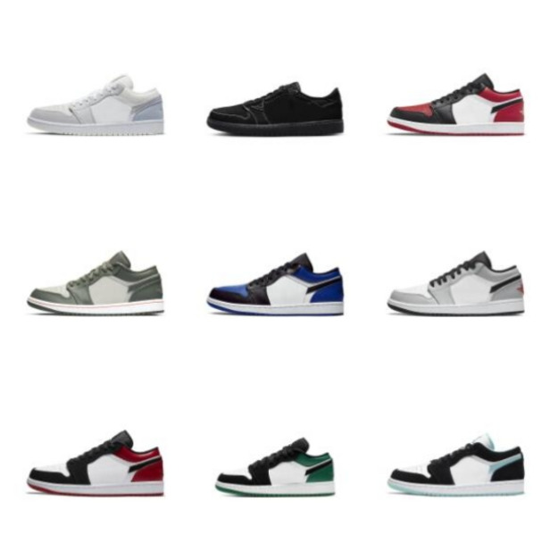 

Jumpman 1 Men Women basketball shoes OG 1S Triple White Fragment Low Shadow designer University Blue UNC Black Bred Toe Light Smoky Grey mens sneakers Eur 36-45, Color 31