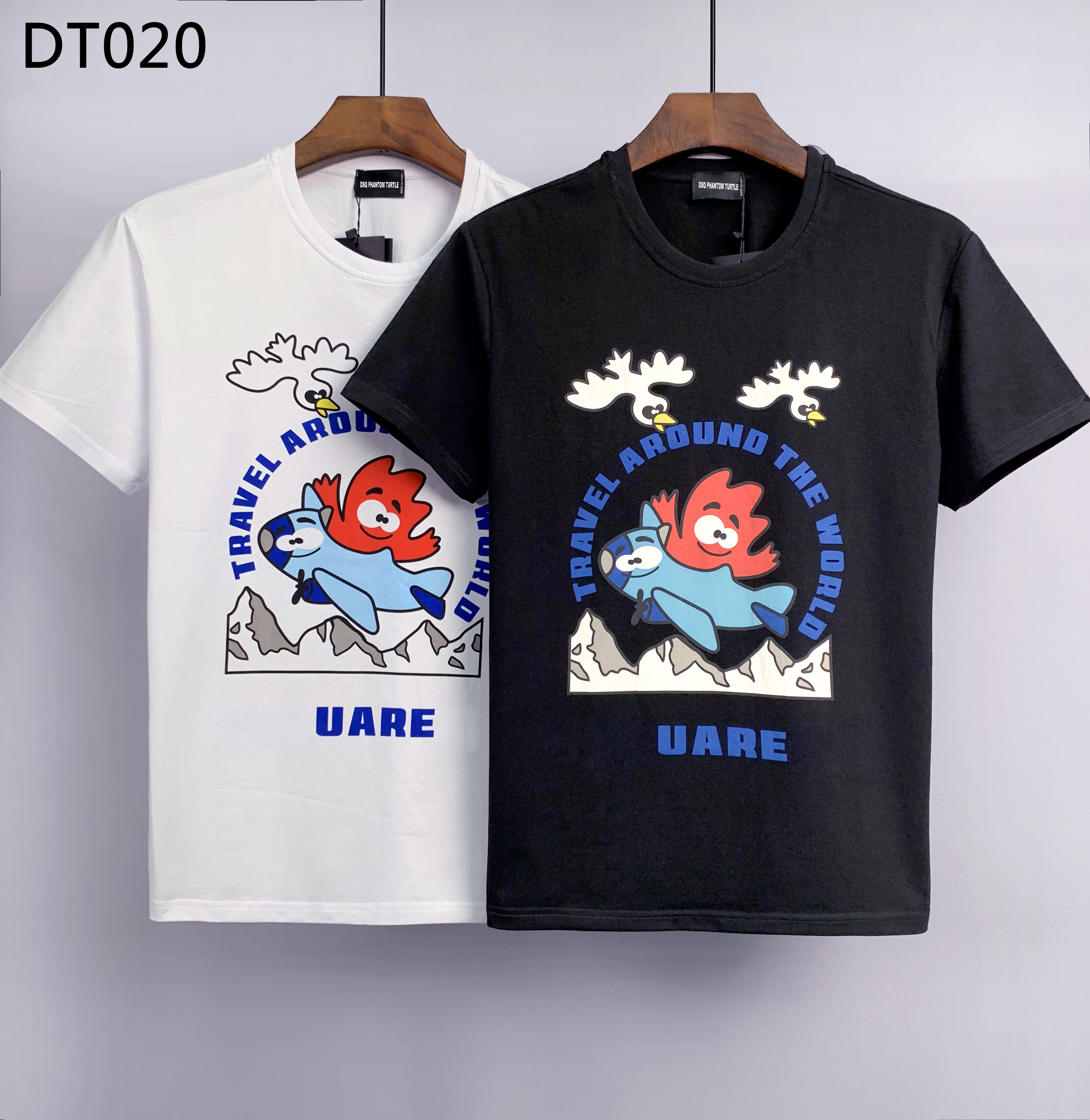 DSQ PHANTOM TURTLE Men's T-Shirts Mens Designer T Shirts Black White Back Cool T-shirt Men Summer Italian Fashion Casual Street T-shirt Tops Pl