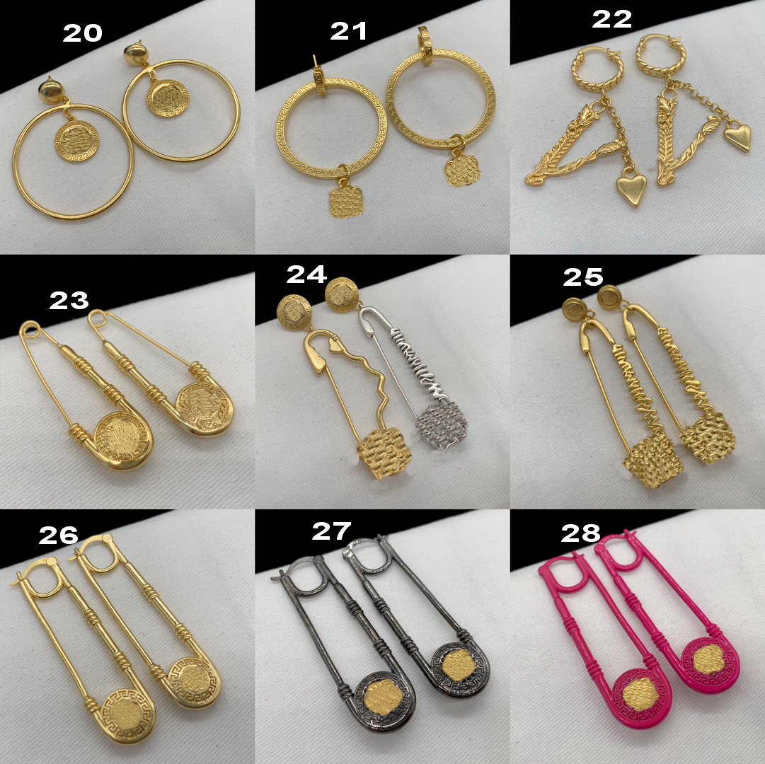 

Multiple style Designed Enamel Earrings Hoop Ear Stud leaf Banshee Medusa Head Portrait 18K Gold Plated Starfish Ladies Earrings Designer Jewelry Women MER13