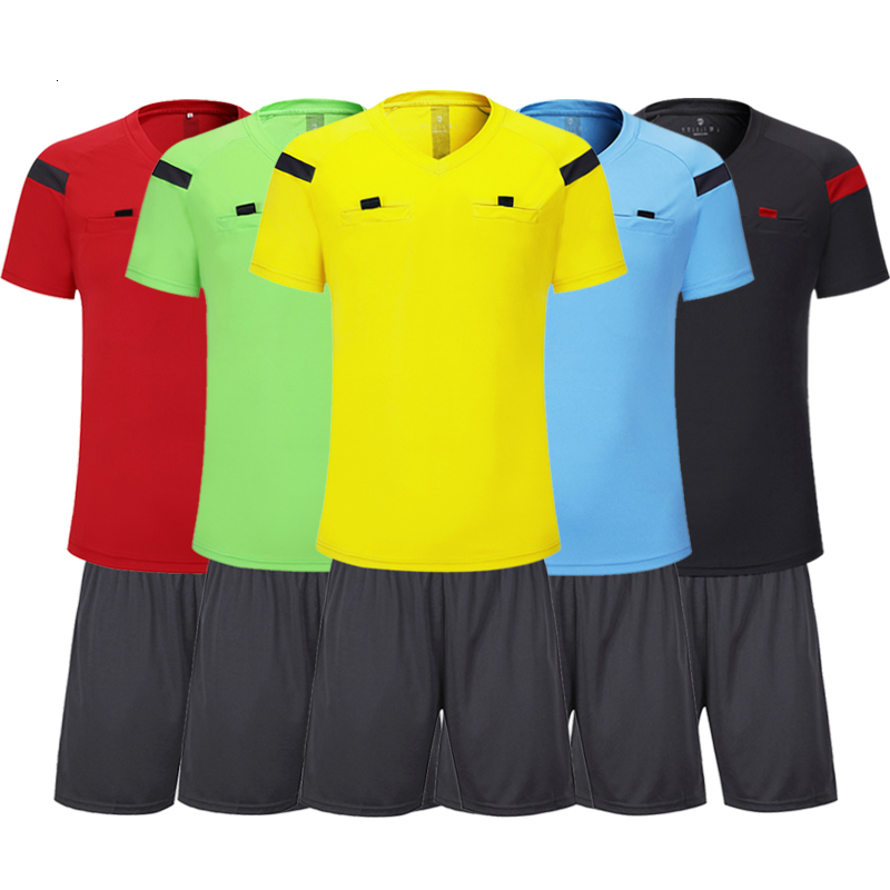 

Running Sets Shinestone soccer jersey professional men soccer referee uniform thai referee jersey shorts sets football referee tracksuits 230309, 0118 s-blue