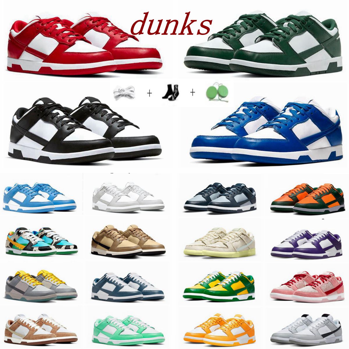 

Men womens sb dunk's running shoes Panda Pink Team Green UNC Strangelove White Black Georgetown Sail Coast Chicago GAI Men's Sports designer brand casual shoe