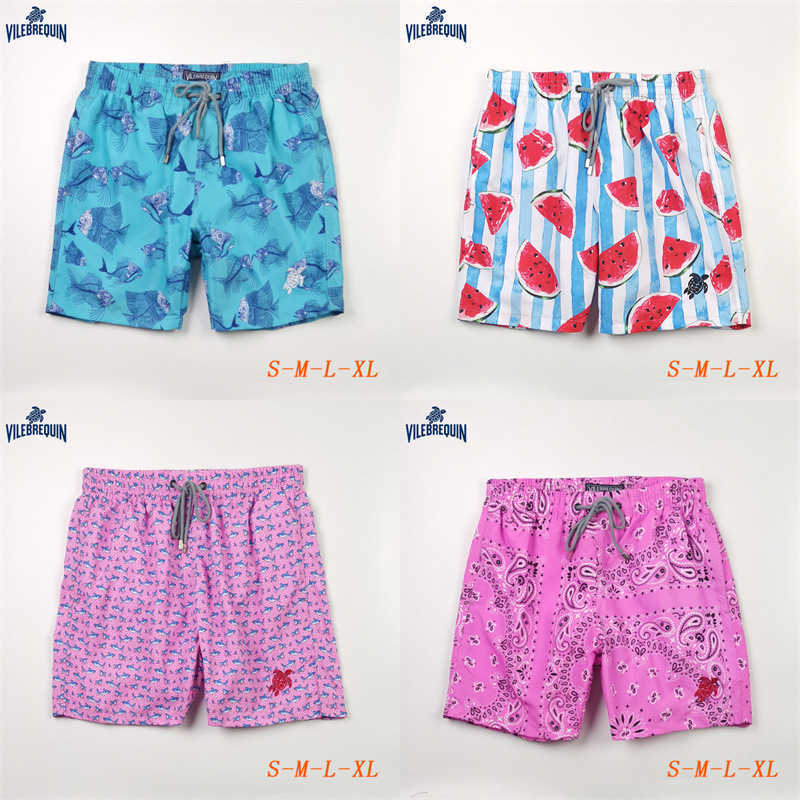 

Men' Shorts Leisure Printed Turtle Vilebrequin Shorts Surfing Beach Pants Can, V01