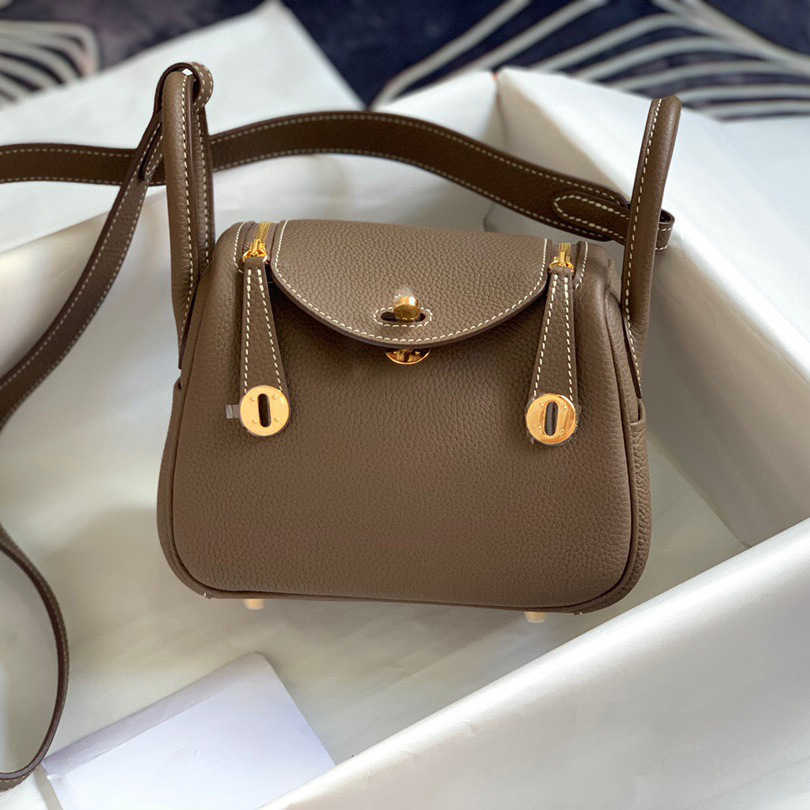 

Designer Original Luxury High Bags order TOGO cow leather mini Lindys bag doctor lychee pillow single shoulder messenger 4 0C6Z, Iron gray