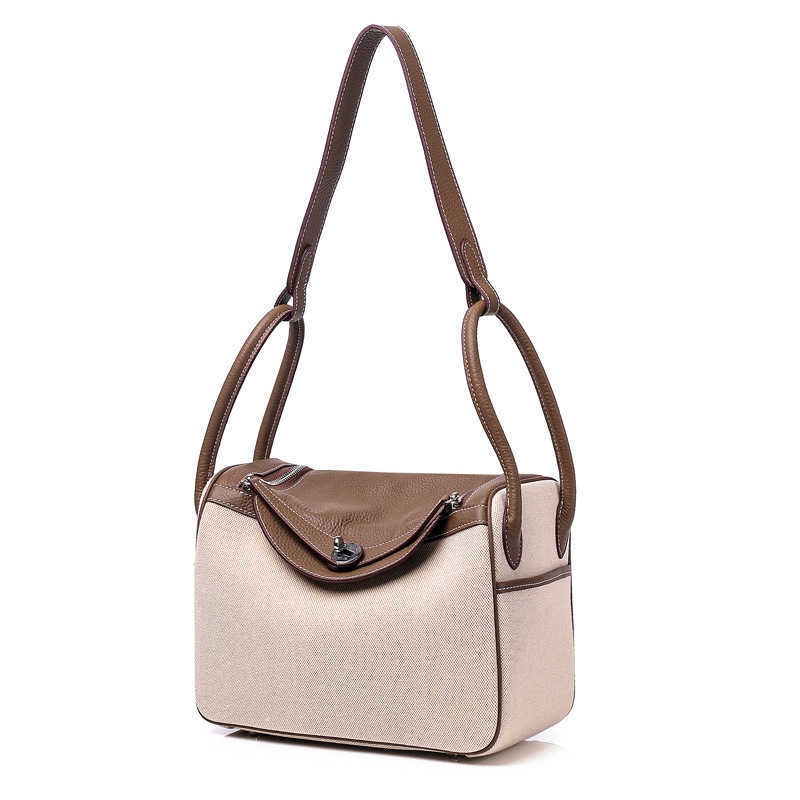 

New Luxury Bags Original Designer Lindys bag Canvas with top layer Cowhide large Portable single-shoulder doctor Medicine box Pillow 4 31O3, Black large