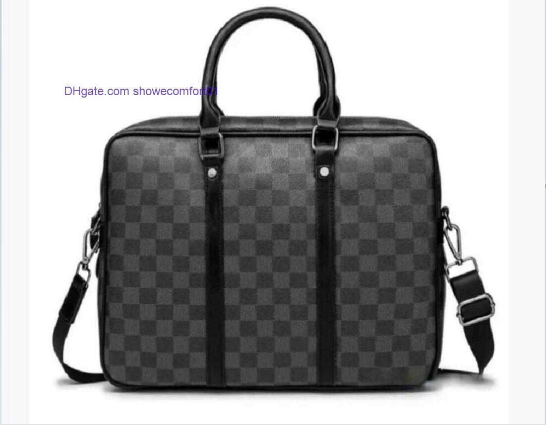 

Damier GrapHite Bags Porte Documents Voyage Laptop Package Classic Designer Bags Handbag Leather Men Briefcase Business Package N41478 shoercomfot01, Black lattice