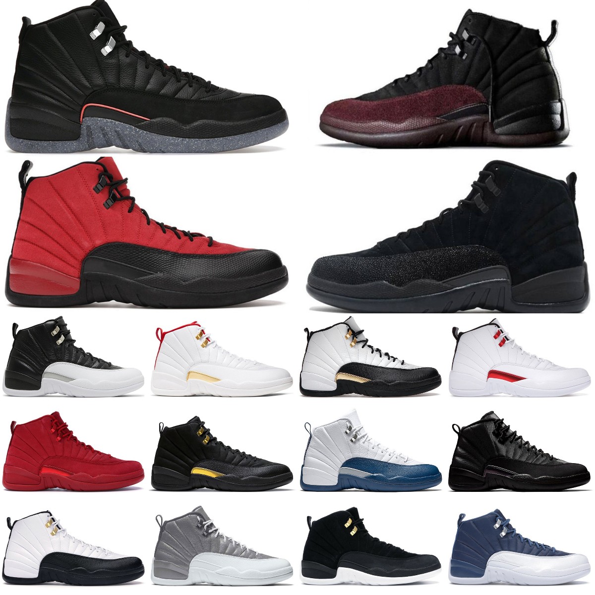 

NEW Designer 12s mens basketball shoes Stealth 12 retro Hyper Royal University Blue Dark Concord Gym Red Flu Game The Master taxi Easter men Sports trainer sneakers, Bubble column