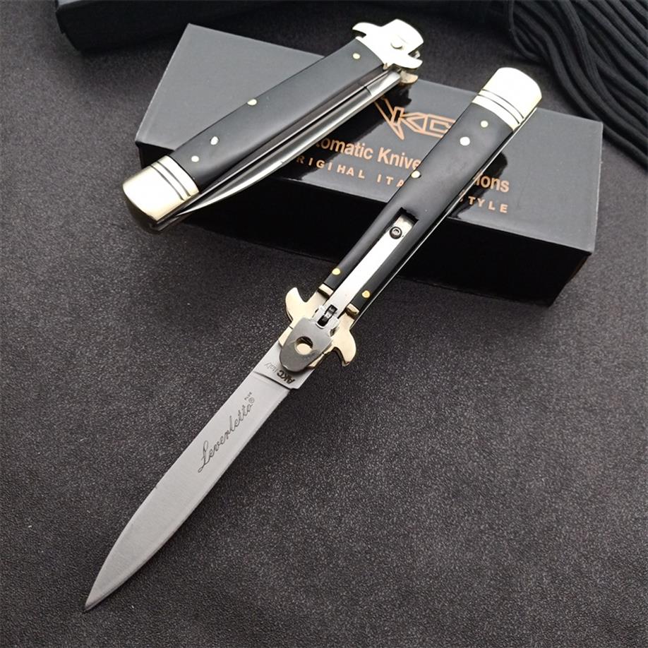 

9 Italian AKC classic skip knife AUTO OPEN Tactical Folding knives D2 blade leverletto handle camping outdoor EDC tool284Z