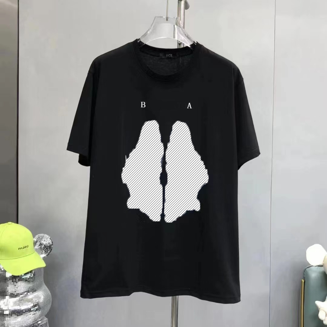 

2023 New men's fashion clothing summer casual fashion designer printed street short sleeve net red the same couple's edition models limited classic High grade seal, Black