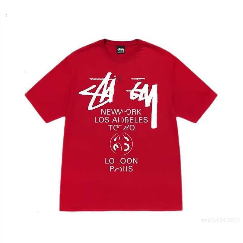 

Designer Luxury fashion brand stussys Classic Mens And Womens T Shirt Dice pattern printed alphabet Summer High Street Trend Tee yw04, Beige