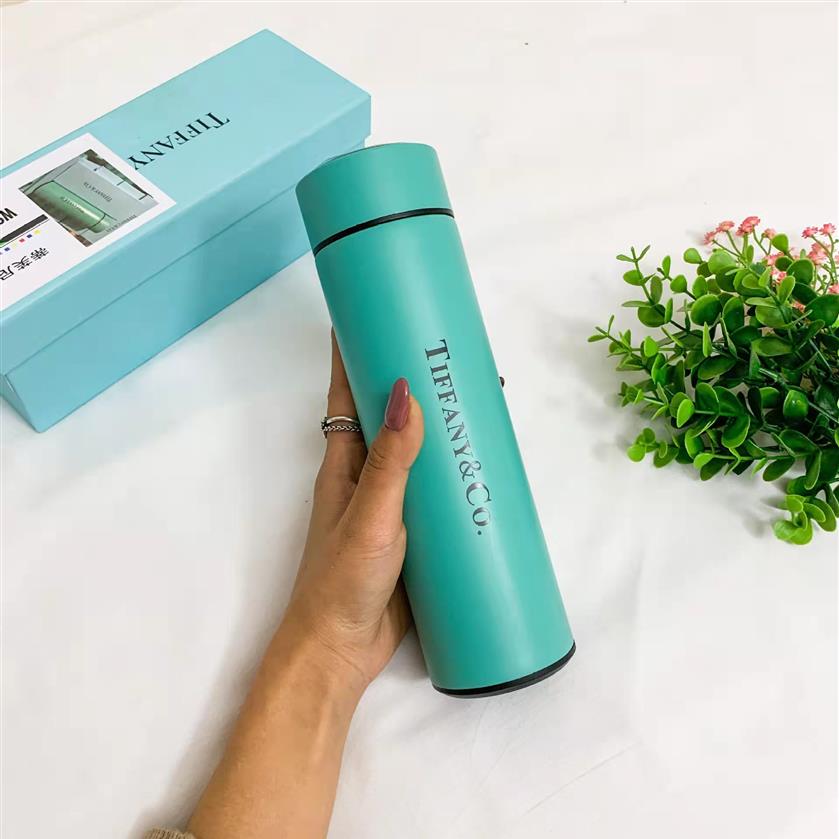 

450ml Portable Fashion Luxury stainless steel Thermos Cup Water Bottle Classic Design LED Temperature Show324N, Green